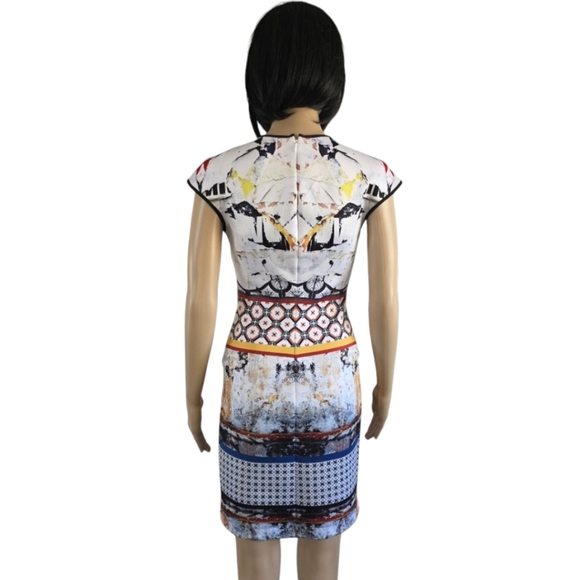 Clover Canyon White & Red Sheath Mini Dress, Bodycon Dress, Size S - Picture 5 of 15
